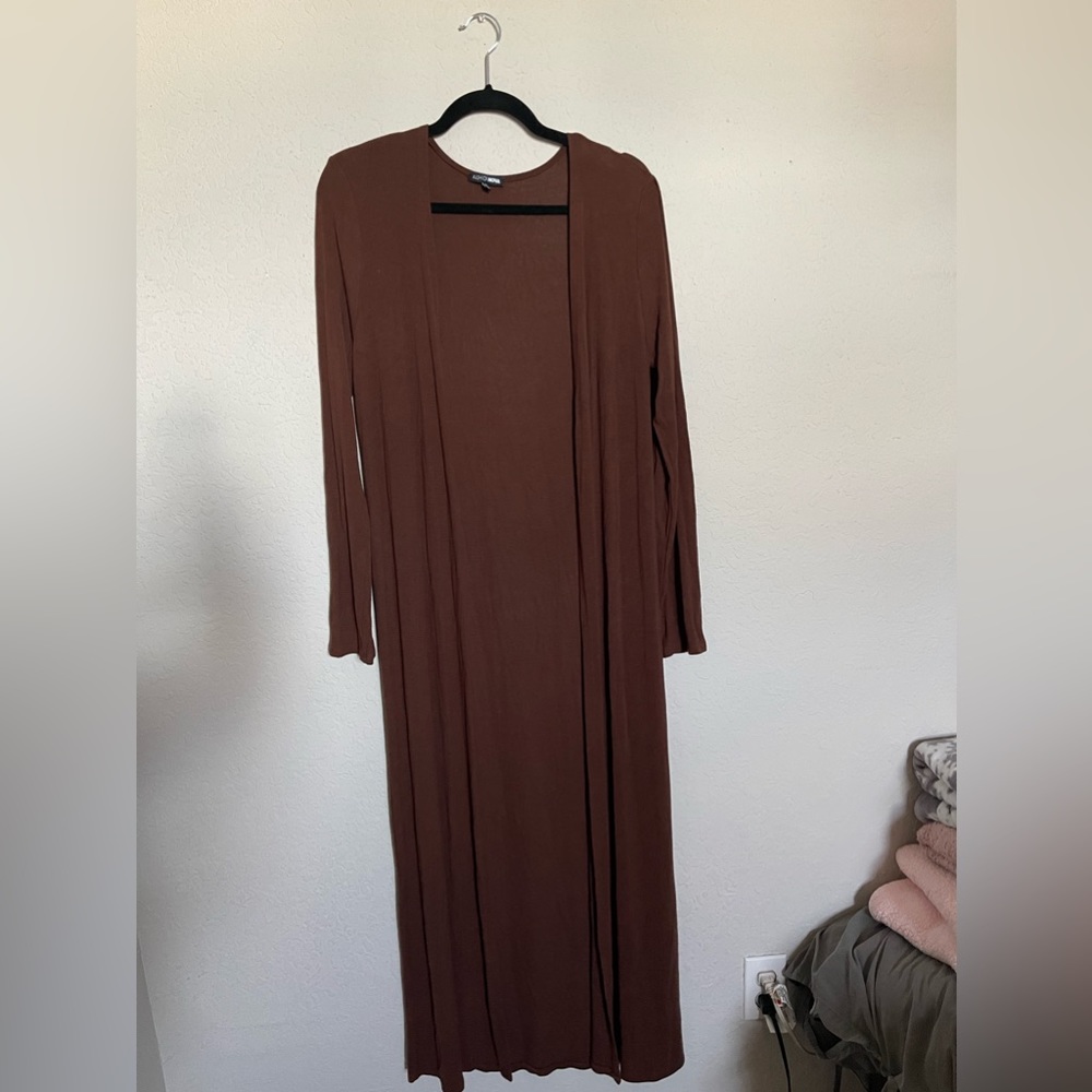 Long brown cardigan